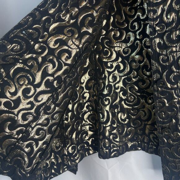 Chico's Lightweight Gold Brocade Button Up Shirt Jacket Blazer Size 3/Large - Picture 7 of 10